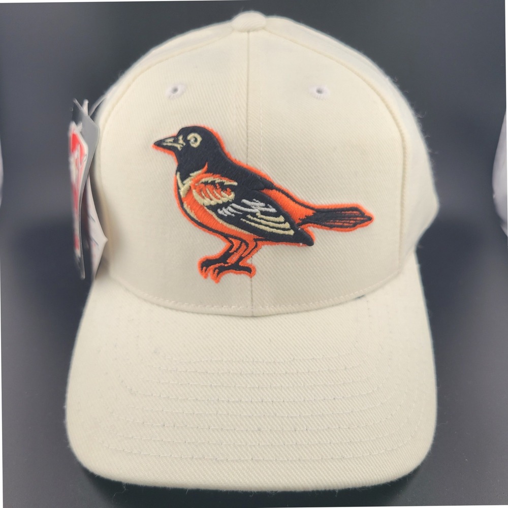 Puma Logo Athletic Baltimore Orioles MLB Baseball Cap Mens Cream Strapback Hat